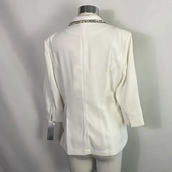 NWT Vicky and Lucas White Tweed Trim Jacket - Picture 3 of 7